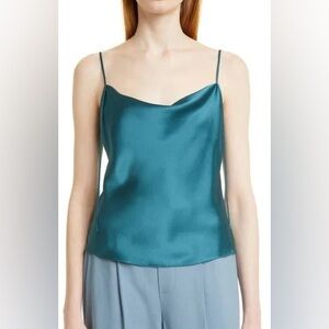 NWT VINCE Blue Waltz Draped SILK Cami size small